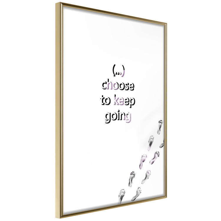 Wall Poster Choose to Keep Going - black English text and footprints 123221 additionalImage 12