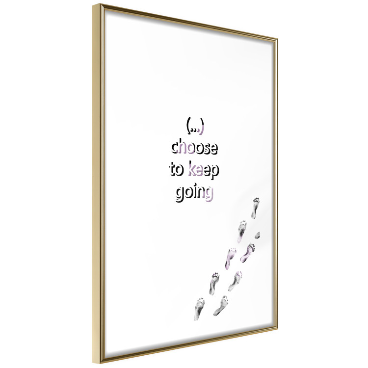 Wall Poster Choose to Keep Going - black English text and footprints 123221 additionalImage 6