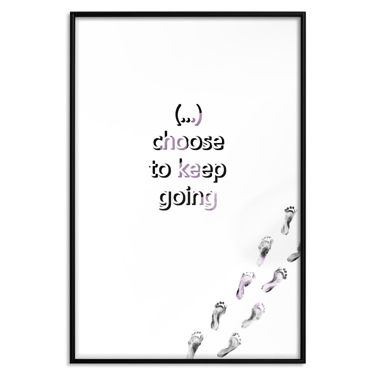 Wall Poster Choose to Keep Going - black English text and footprints 123221 additionalImage 18
