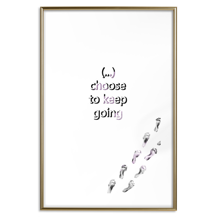 Wall Poster Choose to Keep Going - black English text and footprints 123221 additionalImage 14