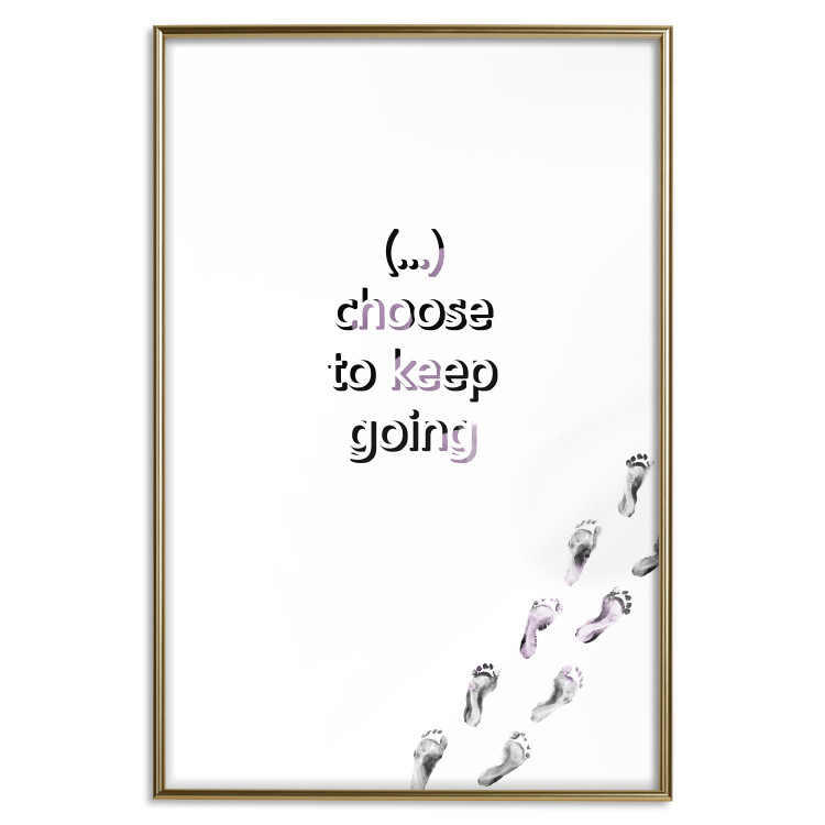 Wall Poster Choose to Keep Going - black English text and footprints 123221 additionalImage 16