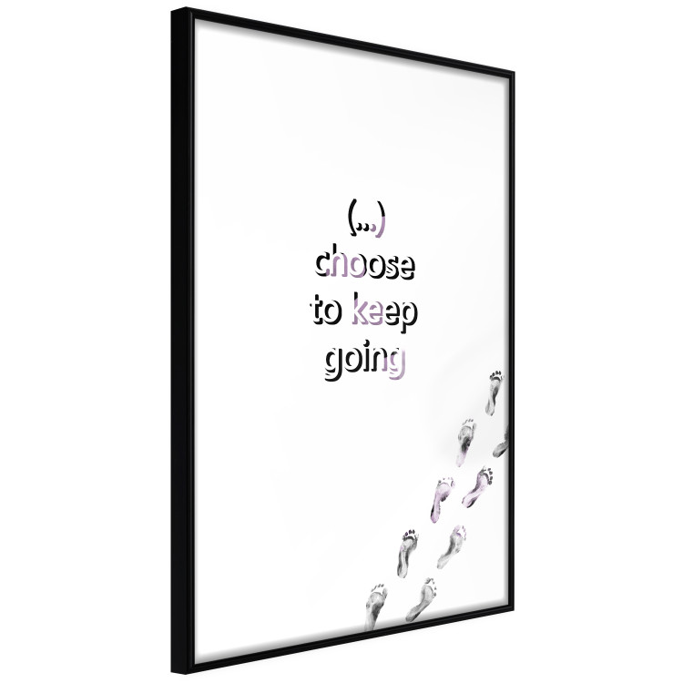 Wall Poster Choose to Keep Going - black English text and footprints 123221 additionalImage 10