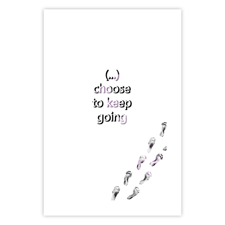 Wall Poster Choose to Keep Going - black English text and footprints 123221 additionalImage 19
