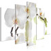 Canvas Art Print Blooming orchid - abstract theme with white flower on white background 123421 additionalThumb 2