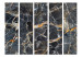 Folding Screen Black Marble II (5-piece) - dark pattern with a stone texture 124321 additionalThumb 3