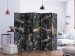 Folding Screen Black Marble II (5-piece) - dark pattern with a stone texture 124321 additionalThumb 2