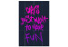 Canvas Print Girls want to have fun - English inscription in pink and purple 124421