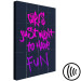 Canvas Print Girls want to have fun - English inscription in pink and purple 124421 additionalThumb 6