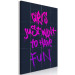 Canvas Print Girls want to have fun - English inscription in pink and purple 124421 additionalThumb 2