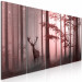 Canvas Art Print Deer standing among the trees - a forest landscape in shades of pink 125521 additionalThumb 2