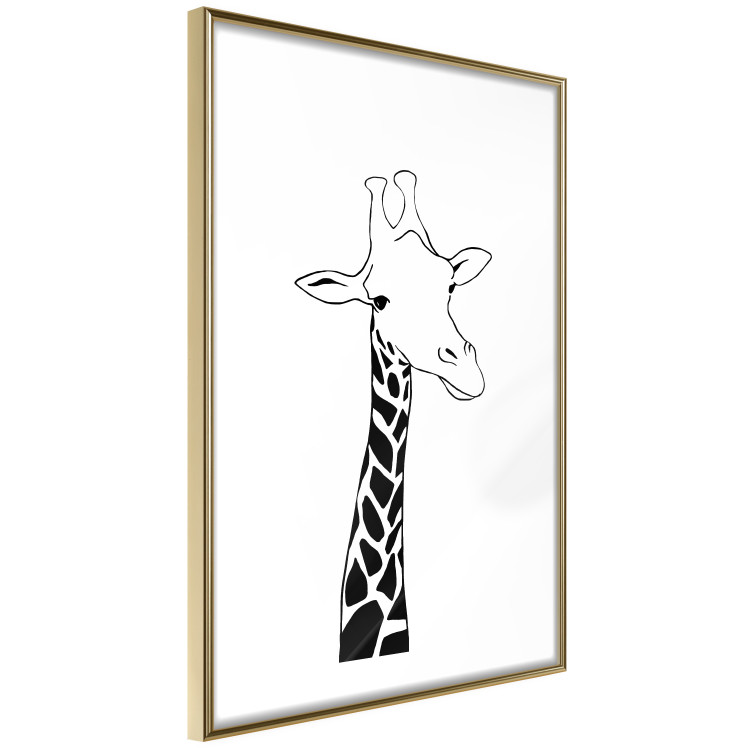 Wall Poster Checkered Giraffe - black giraffe sketch on a contrasting white background 125721 additionalImage 8