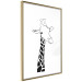 Wall Poster Checkered Giraffe - black giraffe sketch on a contrasting white background 125721 additionalThumb 8