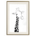 Wall Poster Checkered Giraffe - black giraffe sketch on a contrasting white background 125721 additionalThumb 19
