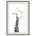 Wall Poster Checkered Giraffe - black giraffe sketch on a contrasting white background 125721 additionalThumb 18