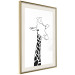 Wall Poster Checkered Giraffe - black giraffe sketch on a contrasting white background 125721 additionalThumb 2