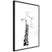 Wall Poster Checkered Giraffe - black giraffe sketch on a contrasting white background 125721 additionalThumb 13