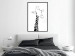 Wall Poster Checkered Giraffe - black giraffe sketch on a contrasting white background 125721 additionalThumb 5