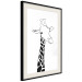 Wall Poster Checkered Giraffe - black giraffe sketch on a contrasting white background 125721 additionalThumb 3
