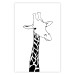 Wall Poster Checkered Giraffe - black giraffe sketch on a contrasting white background 125721