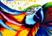 Wall Poster Phenomenal Flight - abstract flying colorful parrot on a white background 127321 additionalThumb 10