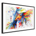 Wall Poster Phenomenal Flight - abstract flying colorful parrot on a white background 127321 additionalThumb 8