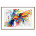 Wall Poster Phenomenal Flight - abstract flying colorful parrot on a white background 127321 additionalThumb 14