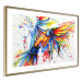 Wall Poster Phenomenal Flight - abstract flying colorful parrot on a white background 127321 additionalThumb 9