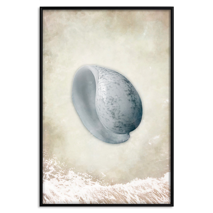 Poster Tide - maritime composition of shell landscape on sand and wave background 127521 additionalImage 16
