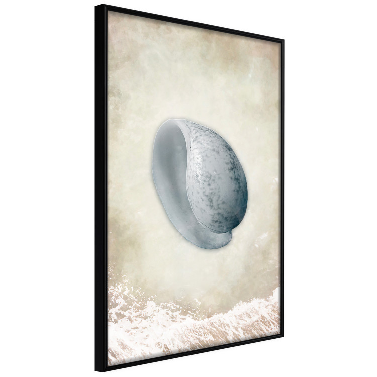 Poster Tide - maritime composition of shell landscape on sand and wave background 127521 additionalImage 13