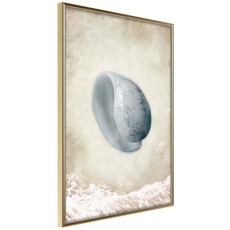 Poster Tide - maritime composition of shell landscape on sand and wave background 127521 additionalImage 12