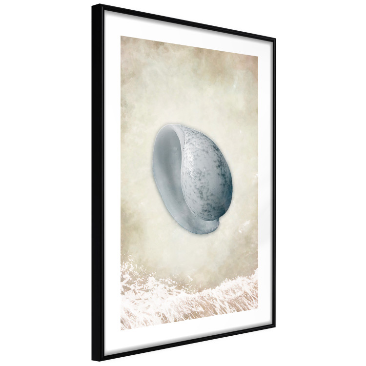 Poster Tide - maritime composition of shell landscape on sand and wave background 127521 additionalImage 8