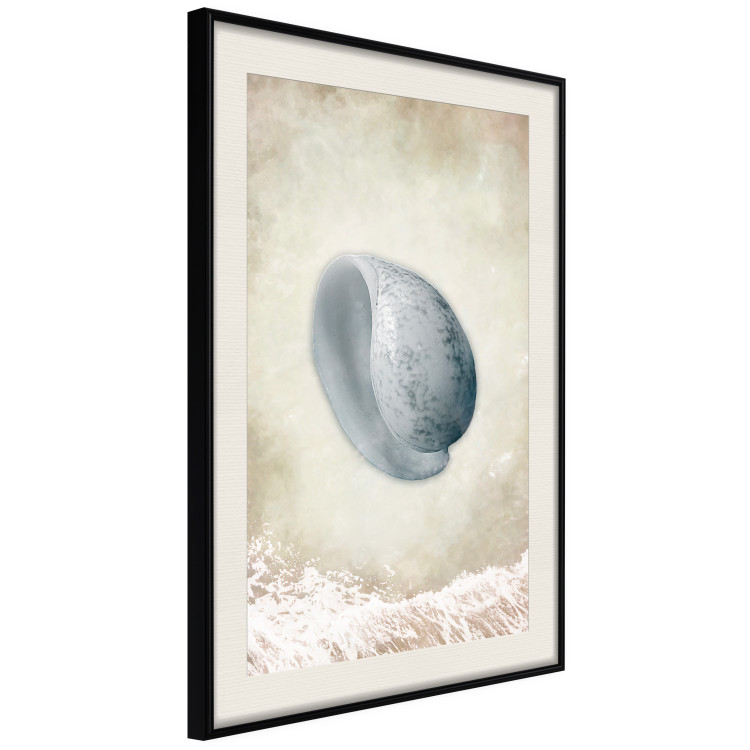 Poster Tide - maritime composition of shell landscape on sand and wave background 127521 additionalImage 2