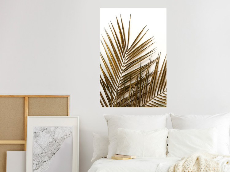 Wall Poster Coconut Palm - composition of plant with green leaves on white background 128021 additionalImage 2