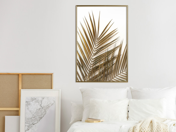 Wall Poster Coconut Palm - composition of plant with green leaves on white background 128021 additionalImage 5