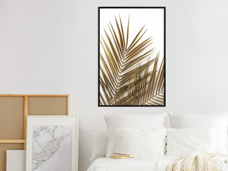 Wall Poster Coconut Palm - composition of plant with green leaves on white background 128021 additionalImage 4