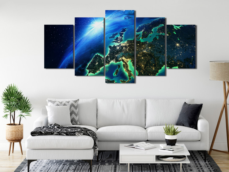 Canvas Blue Planet (5-part) wide - world seen from space 128821 additionalImage 3
