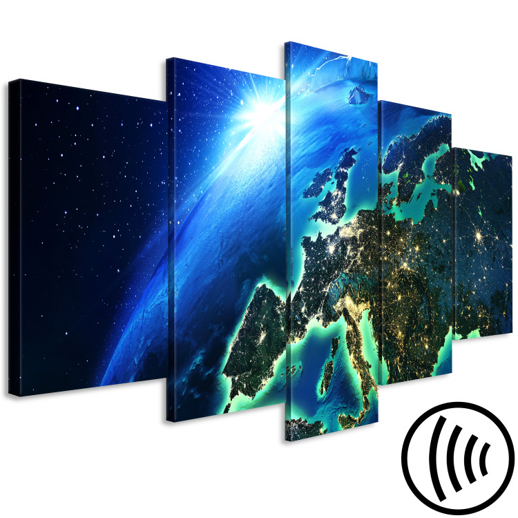 Canvas Blue Planet (5-part) wide - world seen from space 128821 additionalImage 6