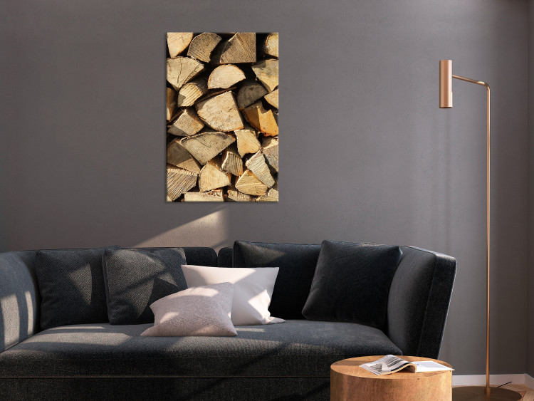 Canvas Art Print Beauty of Wood (1-piece) Vertical - landscape of multiple pieces of wood 131721 additionalImage 3