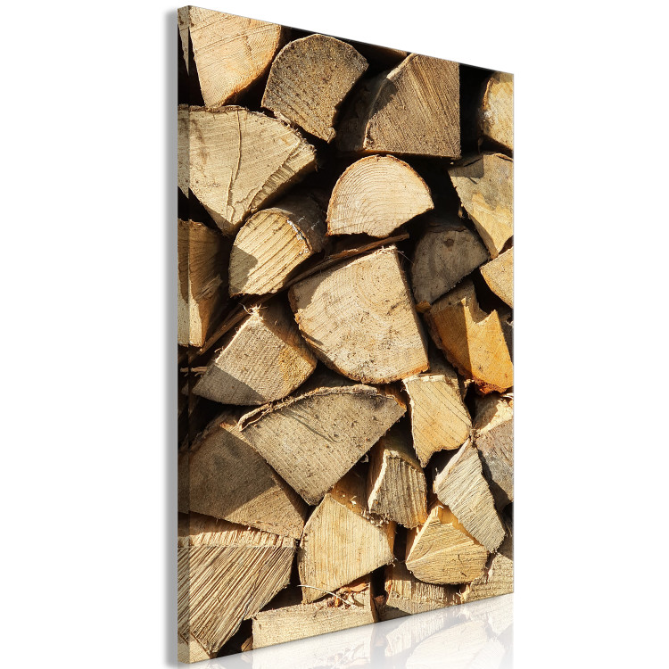 Canvas Art Print Beauty of Wood (1-piece) Vertical - landscape of multiple pieces of wood 131721 additionalImage 2