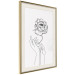 Wall Poster Delicate Flower - line art of flowers and hands on a contrasting white background 131921 additionalThumb 3