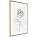 Wall Poster Delicate Flower - line art of flowers and hands on a contrasting white background 131921 additionalThumb 7