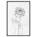 Wall Poster Delicate Flower - line art of flowers and hands on a contrasting white background 131921 additionalThumb 18