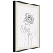Wall Poster Delicate Flower - line art of flowers and hands on a contrasting white background 131921 additionalThumb 2