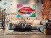 Canvas Artistic Lips (1-piece) Wide - abstraction of colorful lips 132221 additionalThumb 3