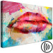 Canvas Artistic Lips (1-piece) Wide - abstraction of colorful lips 132221 additionalThumb 6