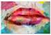 Canvas Artistic Lips (1-piece) Wide - abstraction of colorful lips 132221