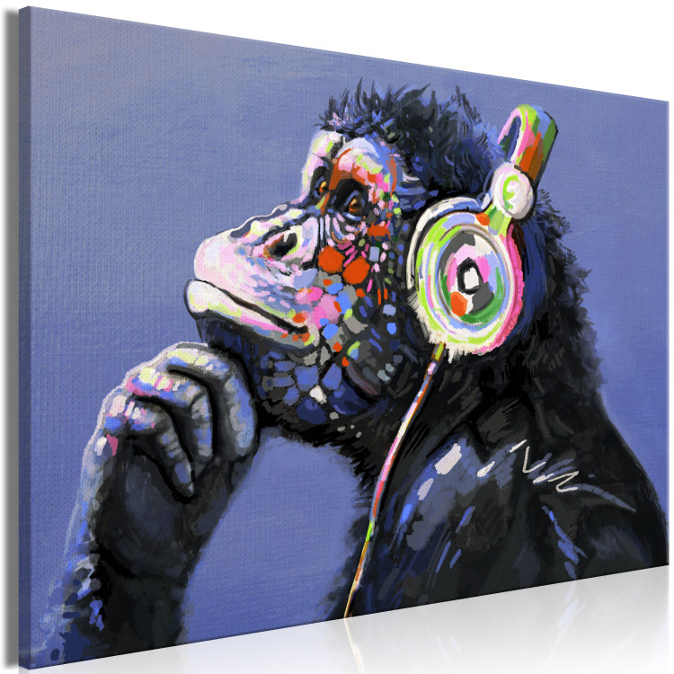 Canvas Art Print Musical Monkey (1 Part) Wide 132421 additionalImage 2