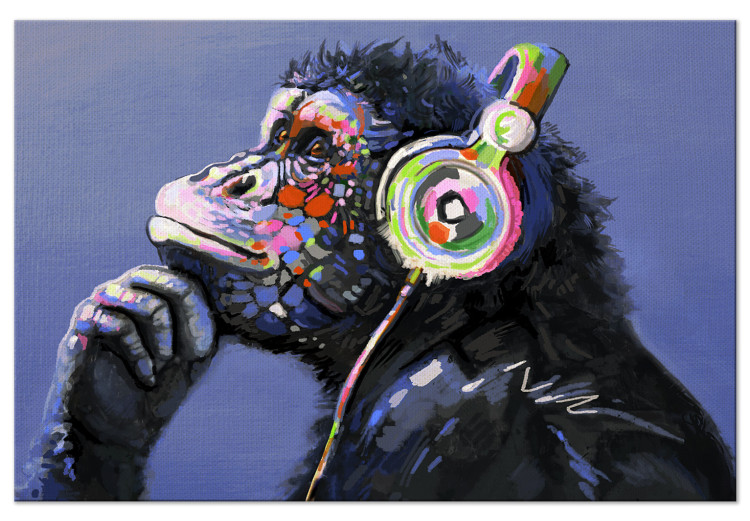 Canvas Art Print Musical Monkey (1 Part) Wide 132421