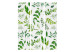 Room Separator Green Branches (3-piece) - composition of leaves on a white background 132521 additionalThumb 3