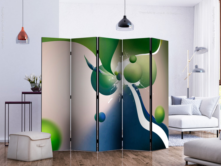Room Divider Geometric Explosion II (5-piece) - abstraction in unique colors 132621 additionalImage 2